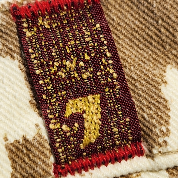 7 for all mankind Anthropologie Tan White Cropped Skinny 5 Pocket Jeans Siz3 27 - Picture 8 of 16